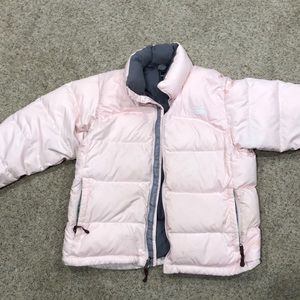 Lite pink ski coat north face